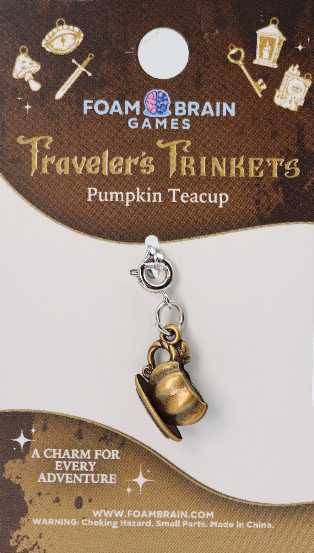 Traveler's Trinkets: Pumpkin Teacup Charm Jewelry Foam Brain Games