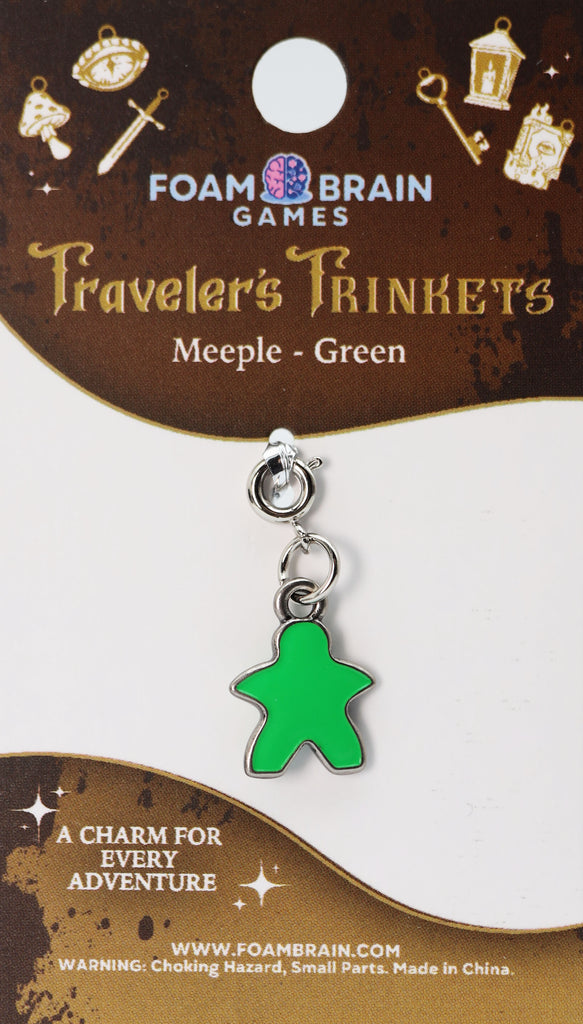 Traveler's Trinkets: Meeple - Green Charm Jewelry Foam Brain Games