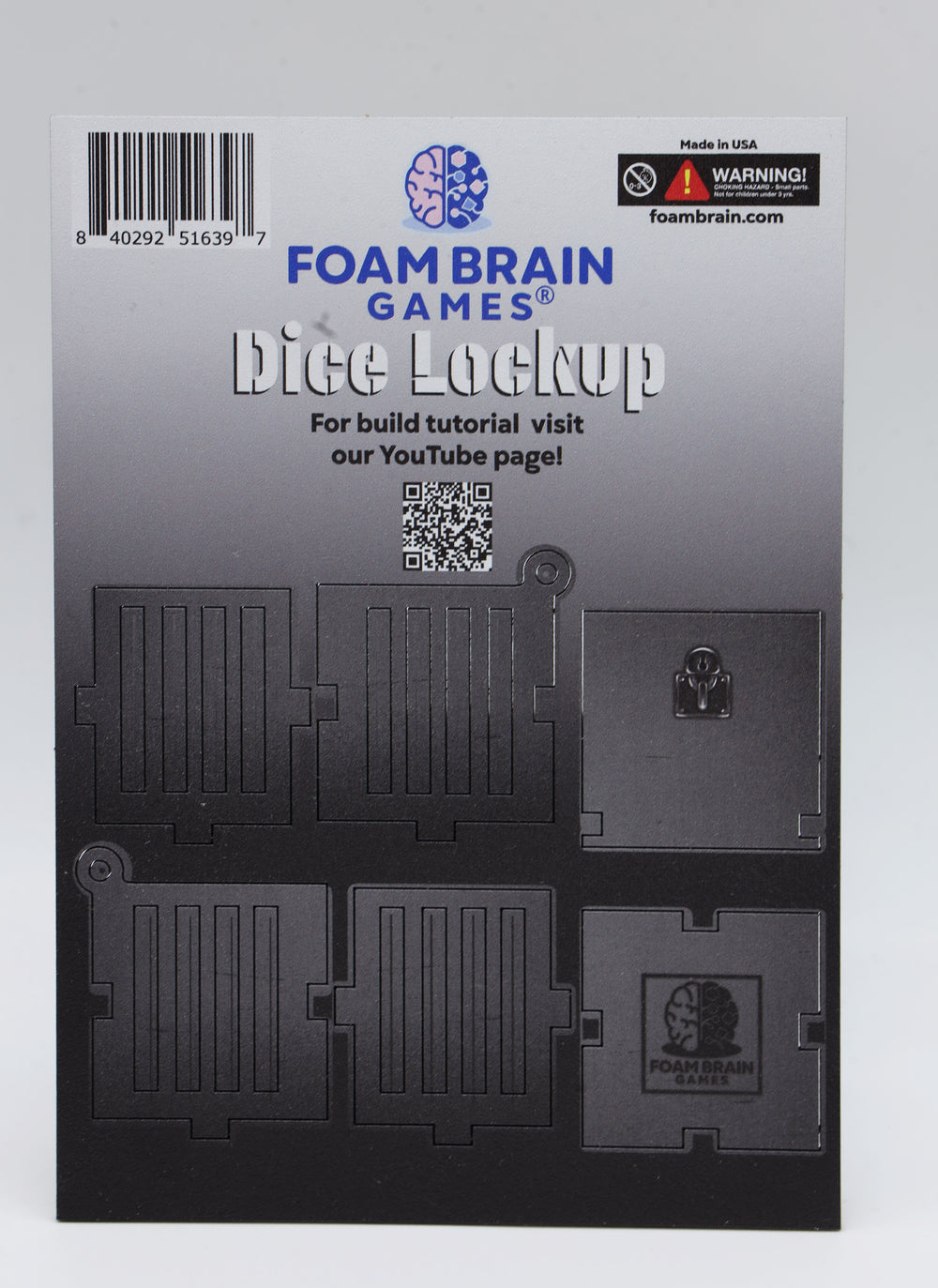 Flat Pack Toys: Dice Lockup Flat Pack Toys Foam Brain Games