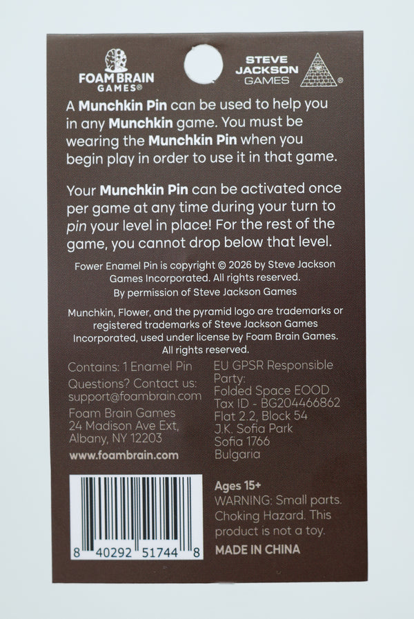 Munchkin: Flower Enamel Pin Enamel Pin Foam Brain Games