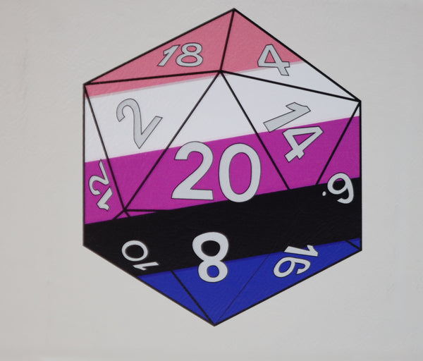 Pride D20 Snap Tray: Genderfluid Dice Tray Foam Brain Games