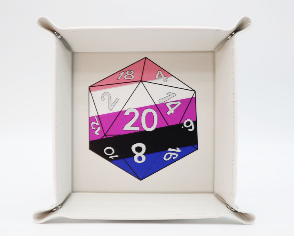 Pride D20 Snap Tray: Genderfluid Dice Tray Foam Brain Games