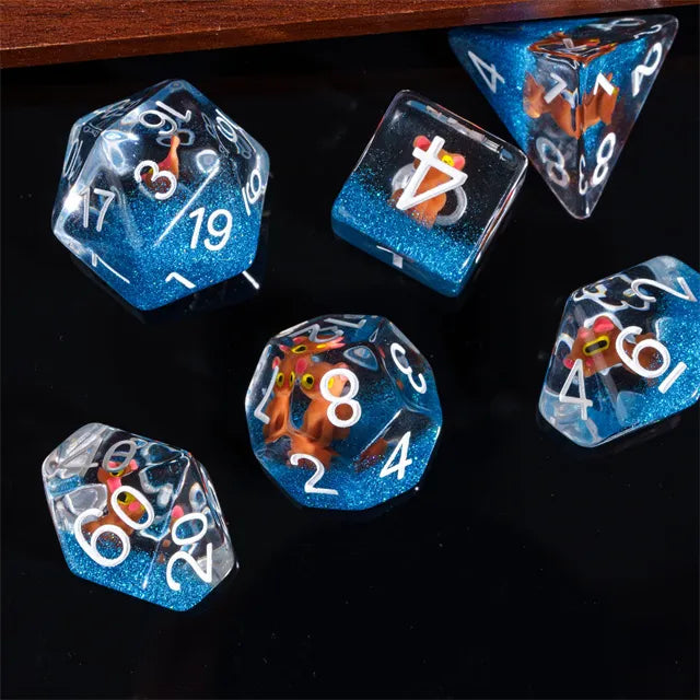 Honey the Cat RPG Dice Set Plastic Dice Foam Brain Games