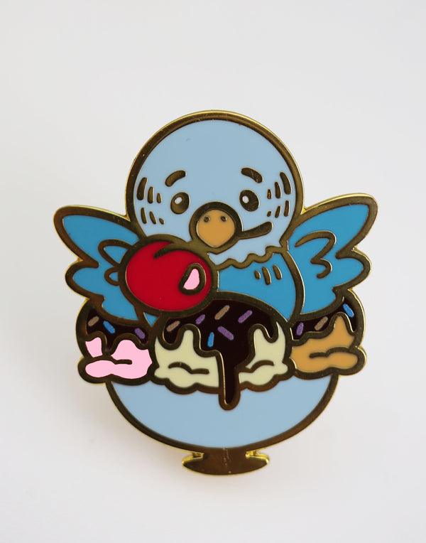 Pastry Pets: Ice Cream Sundae Budgie - Pin & RPG Dice Set Plastic Dice & Pin Set Foam Brain Games