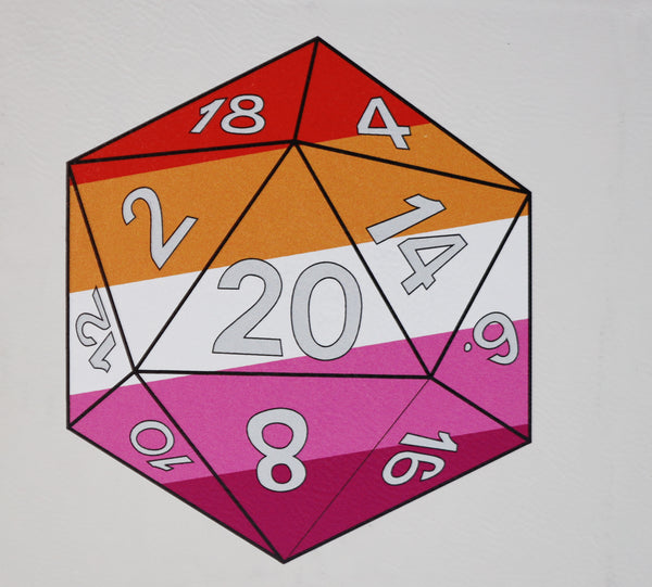 Pride D20 Snap Tray: Lesbian Dice Tray Foam Brain Games