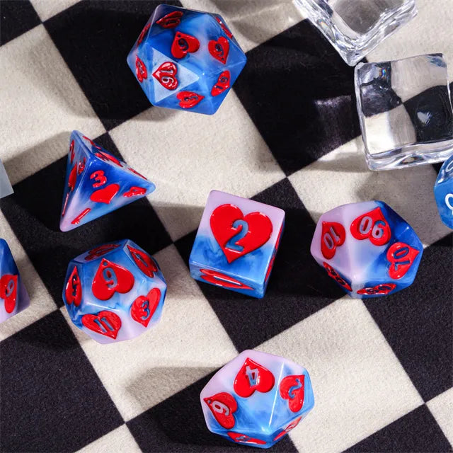 Love is in the Air RPG Dice Set Plastic Dice Foam Brain Games