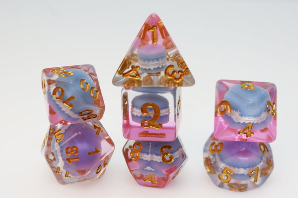 Pastry Pets: Macaron Cat - Pin & RPG Dice Set Plastic Dice & Pin Set Foam Brain Games