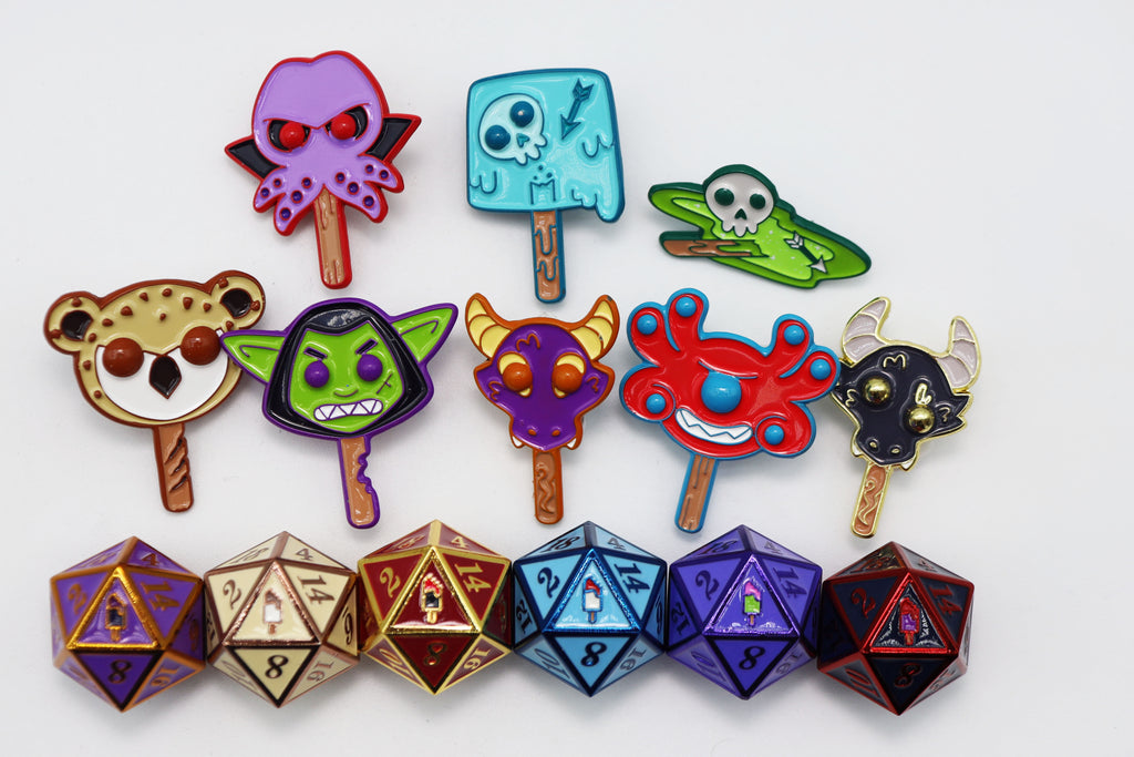 Mystery Loot: Monster Pops Metal Dice Foam Brain Games