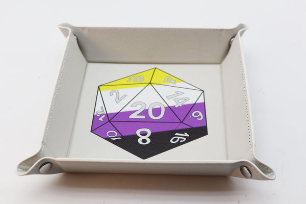 Pride D20 Snap Tray: Nonbinary Dice Tray Foam Brain Games