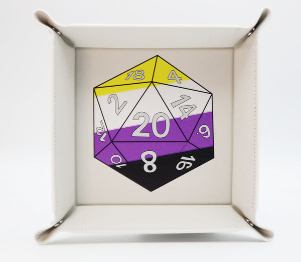 Pride D20 Snap Tray: Nonbinary Dice Tray Foam Brain Games