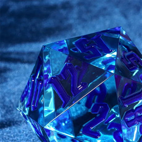 55mm Titan D20 - Sharp Edge Nautical Clear Sight Plastic Dice Foam Brain Games
