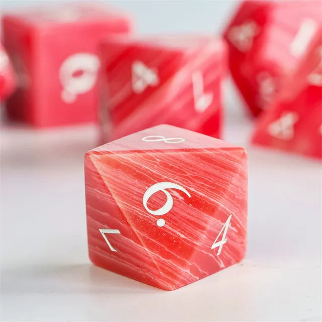 Red Garnet - Engraved Stone Dice Foam Brain Games