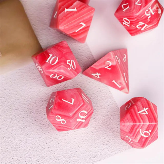 Red Garnet - Engraved Stone Dice Foam Brain Games