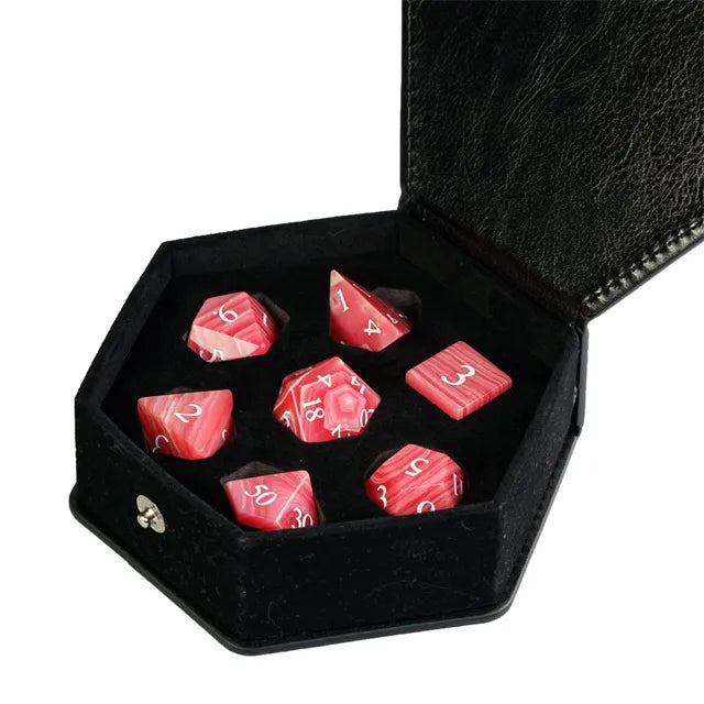 Red Garnet - Engraved Stone Dice Foam Brain Games
