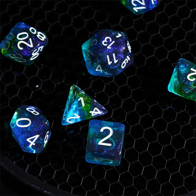 Spritely Beyond RPG Dice Set Plastic Dice Foam Brain Games