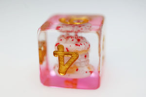 Pastry Pets: Strawberry Shortcake Panda - Pin & RPG Dice Set Plastic Dice & Pin Set Foam Brain Games