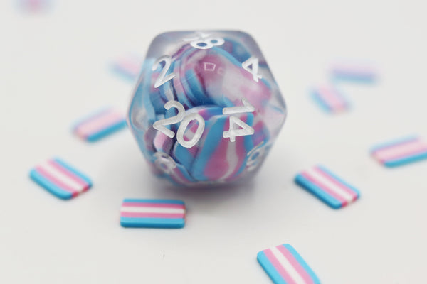 Pride Flag Single D20 Plastic Dice Foam Brain Games