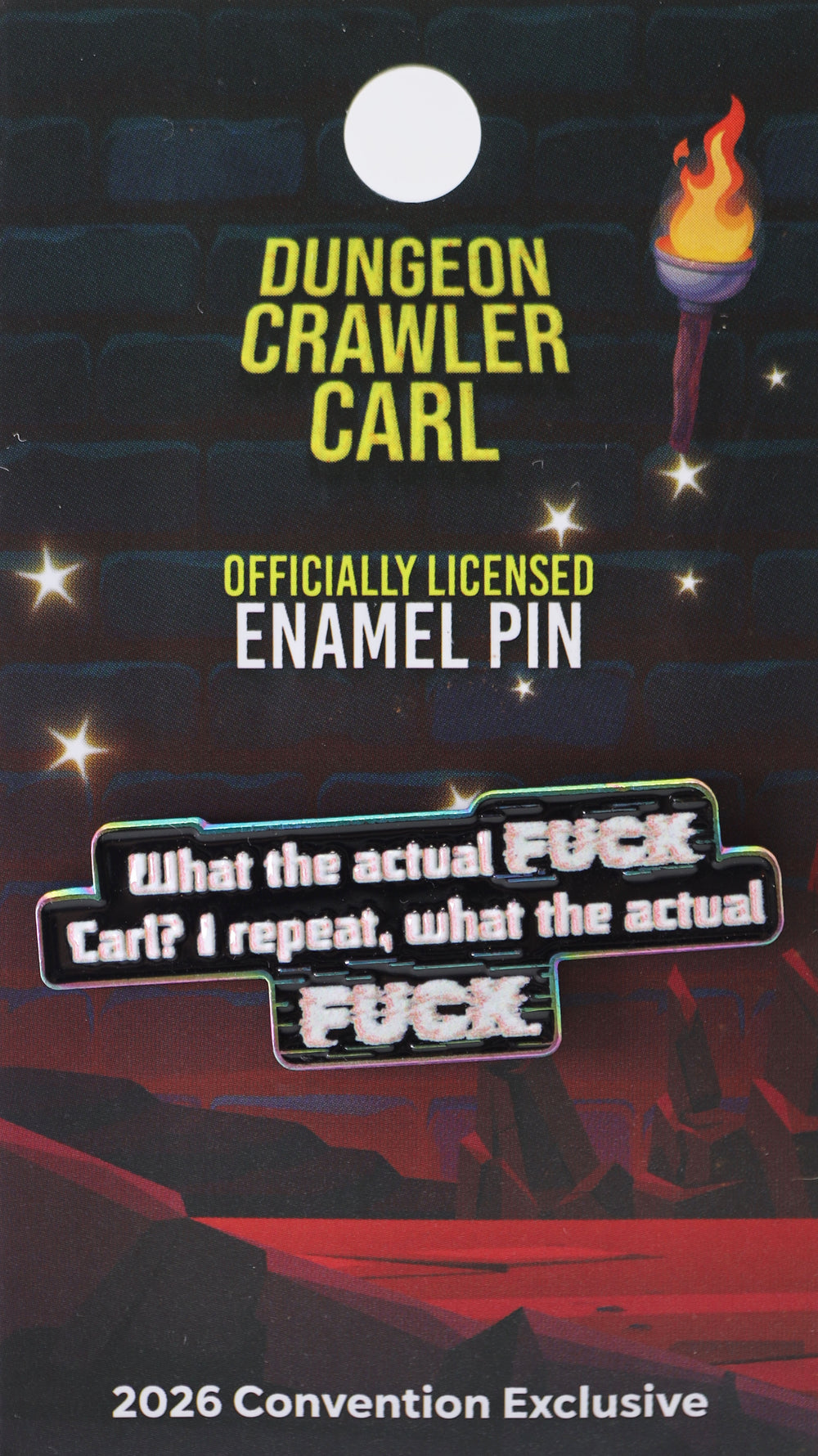 Dungeon Crawler Carl: What the Actual F**k Carl? - Summer Convention Exclusive! Enamel Pin Foam Brain Games