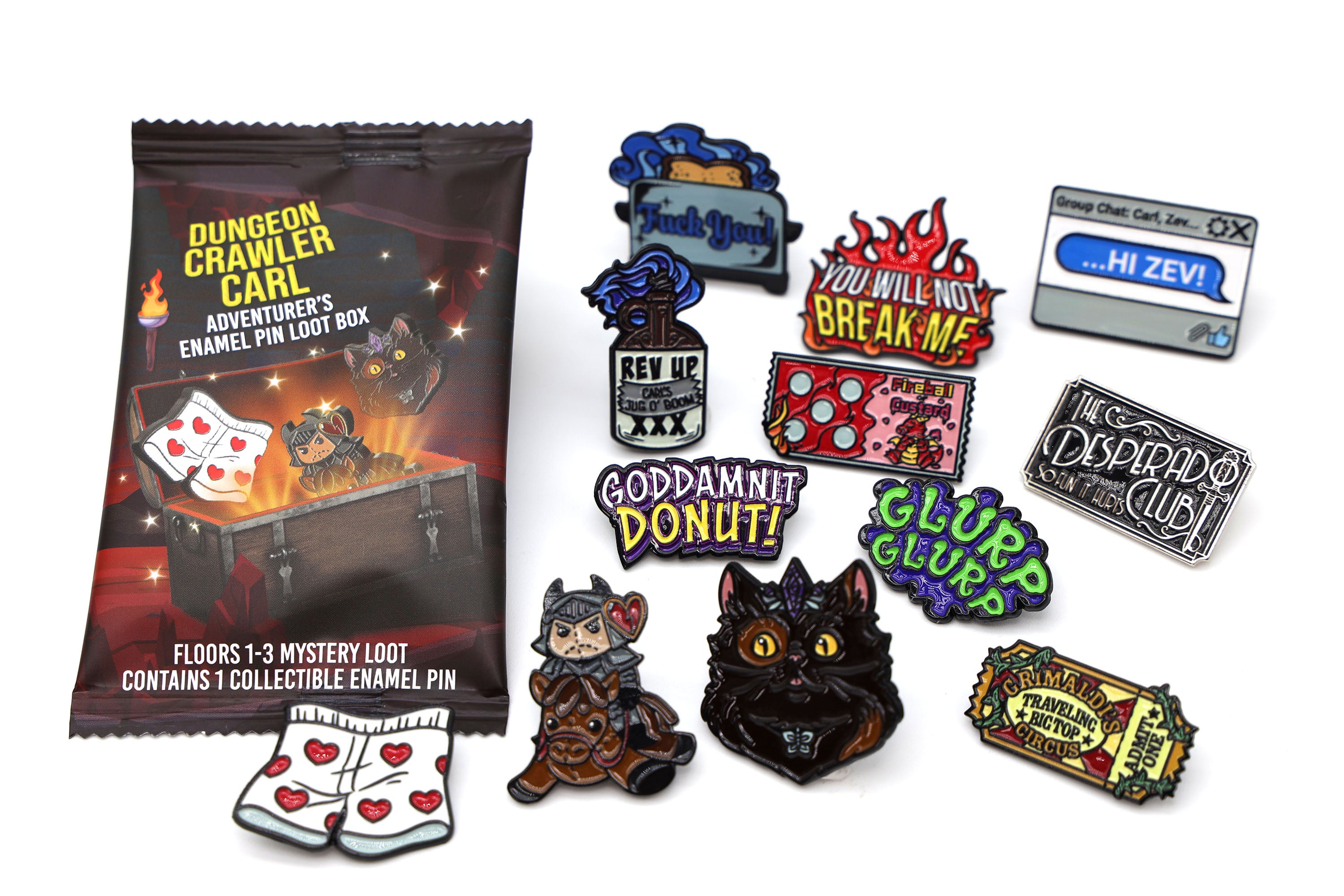 Dungeon Crawler Carl Adventurer's Pin Loot Box: Floors 1-3 Mystery Loot Foam Brain Games