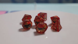 Sharp Edge Moving Eye RPG Dice Set - Amber Cyclops Plastic Dice Foam Brain Games