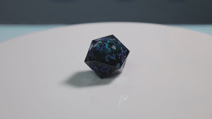 35mm Moving Eye D20 - Blue Cyclops Eye Plastic Dice Foam Brain Games