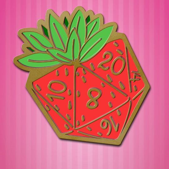 Pastry Pets: Strawberry D20 Enamel Pin Foam Brain Games