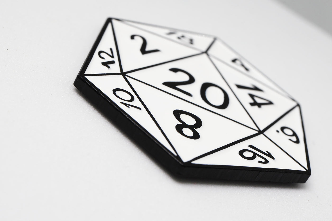 D20 Pin: Shadow Variant Black Enamel Pin Foam Brain Games
