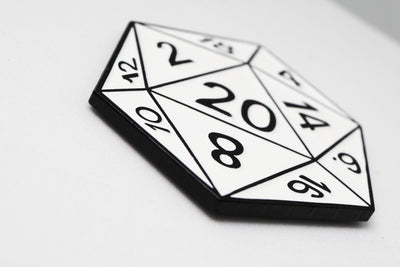 D20 Pin: Shadow Variant Black Enamel Pin Foam Brain Games