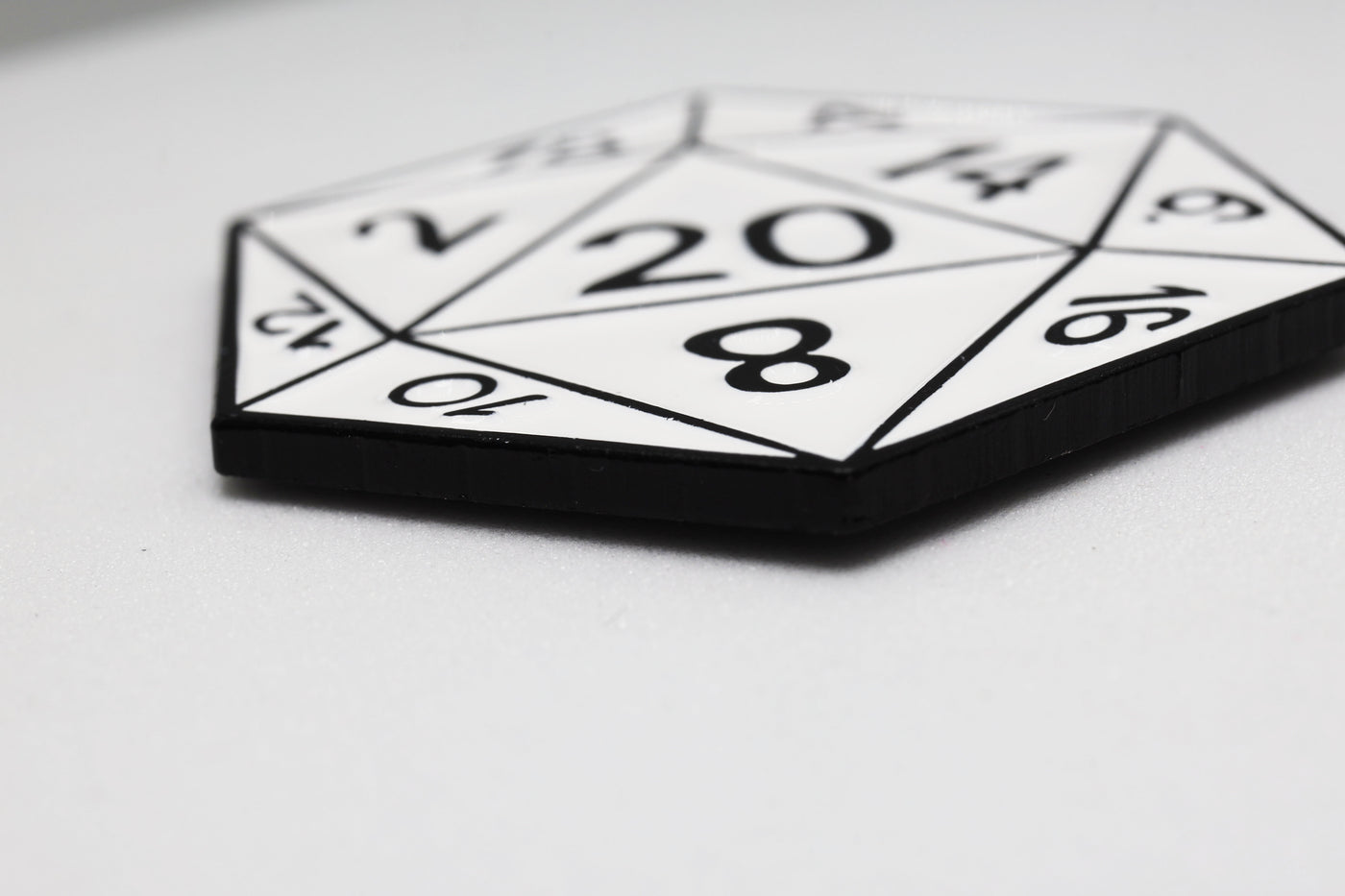 D20 Pin: Shadow Variant Black Enamel Pin Foam Brain Games