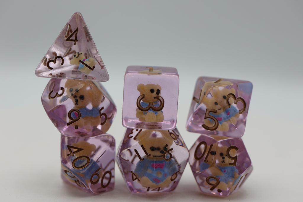 Teddy Bear RPG Dice Set Plastic Dice Foam Brain Games