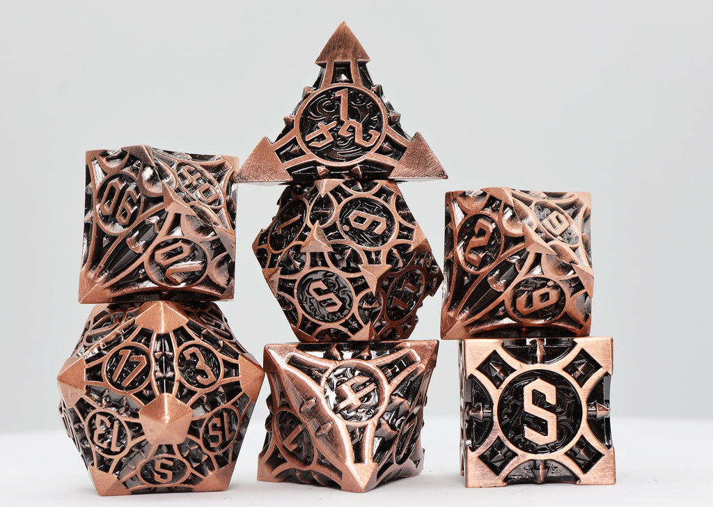 Quiver of Arrows: Copper Arrow - Metal RPG Dice Set Metal Dice Foam Brain Games