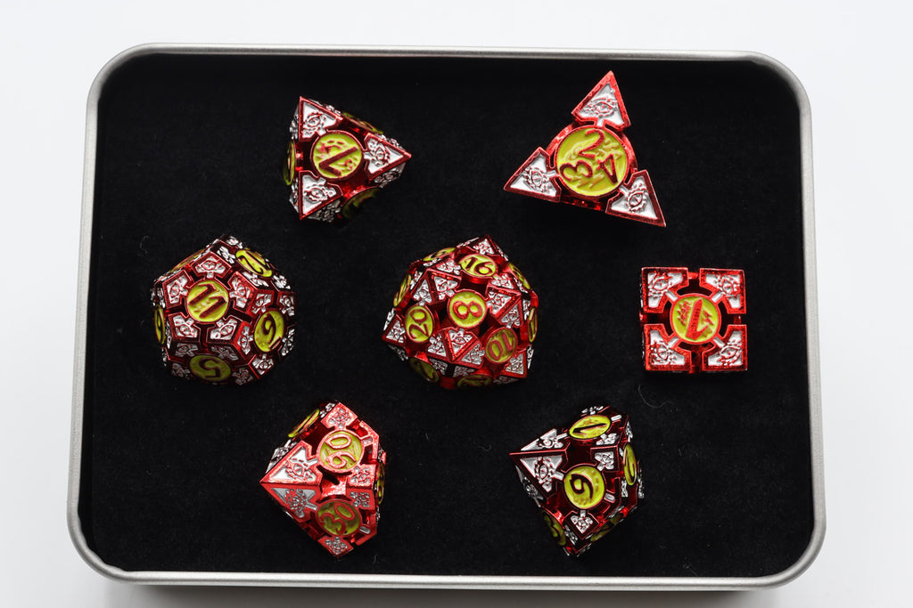 Oculus: Ablaze - Metal RPG Dice Set Metal Dice Foam Brain Games