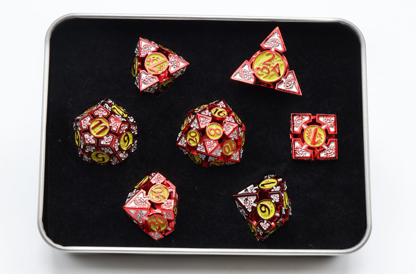 Oculus: Ablaze - Metal RPG Dice Set Metal Dice Foam Brain Games