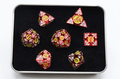 Oculus: Ablaze - Metal RPG Dice Set Metal Dice Foam Brain Games