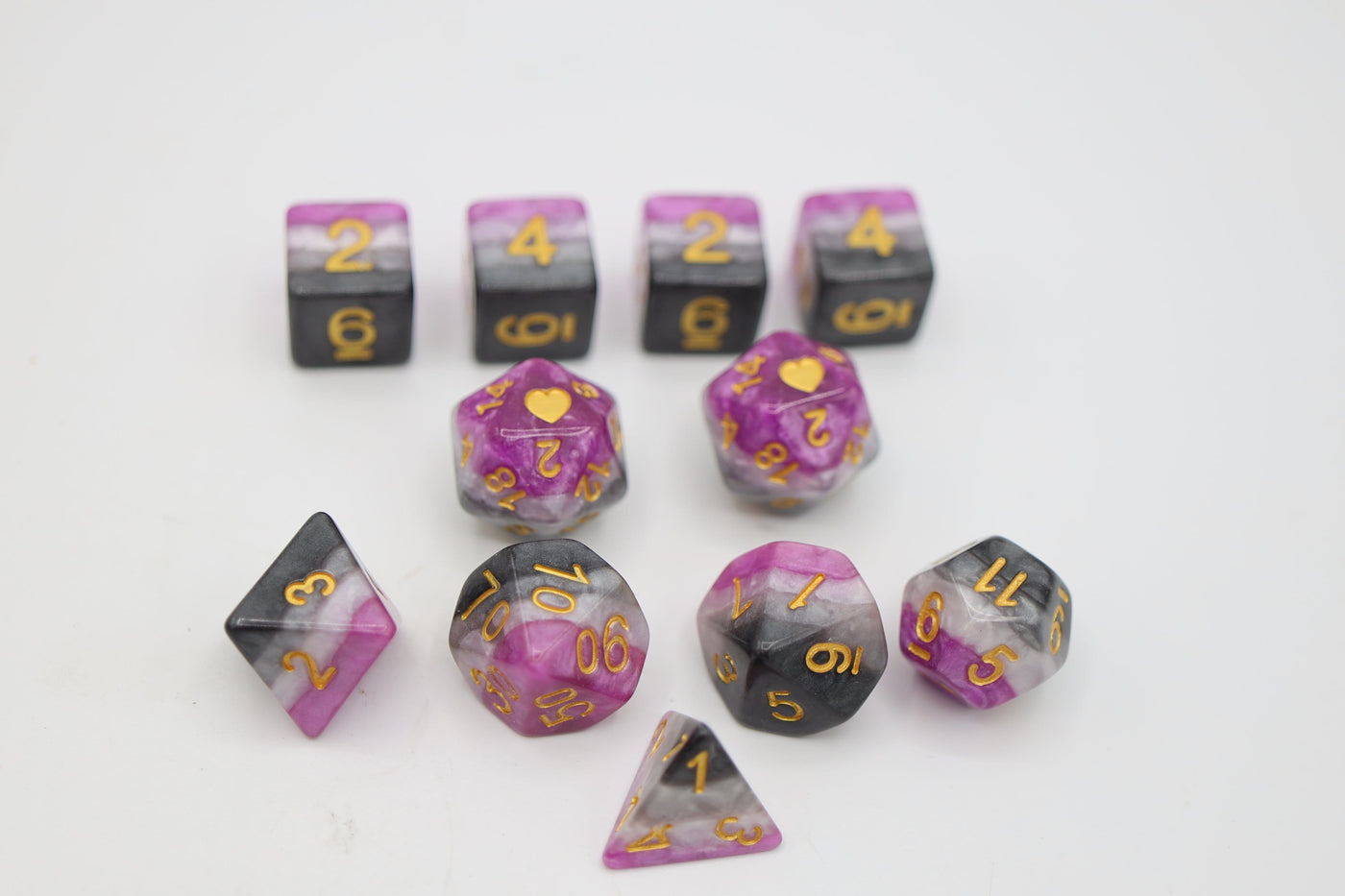 Asexual Heartbeat Dice Set Plastic Dice Foam Brain Games