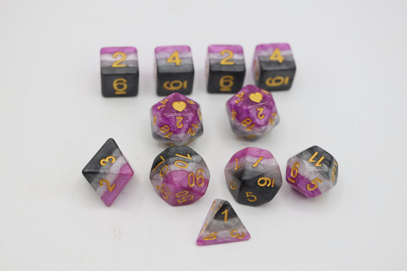 Asexual Heartbeat Dice Set Plastic Dice Foam Brain Games