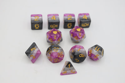 Asexual Heartbeat Dice Set Plastic Dice Foam Brain Games