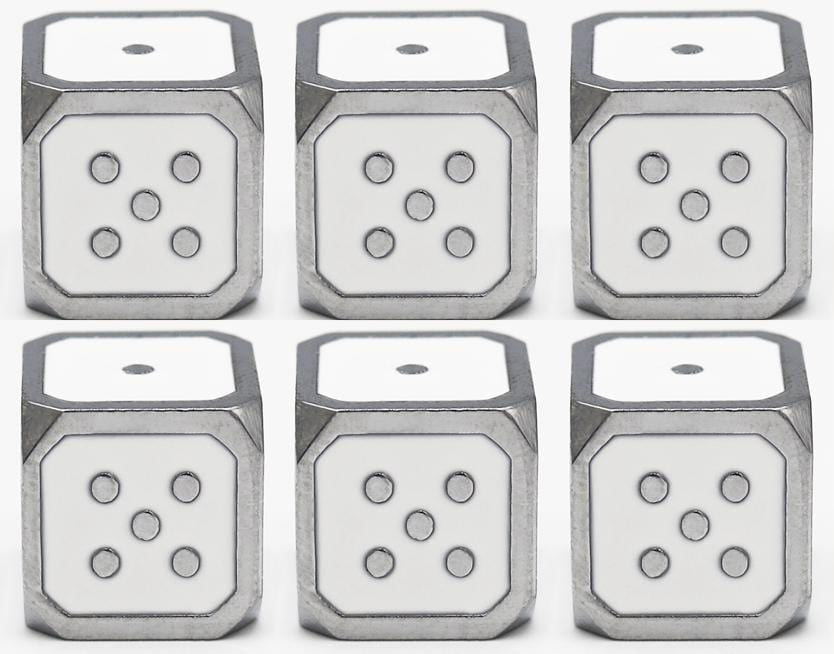 12mm Metal Pip D6 Dice Metal Dice Foam Brain Games