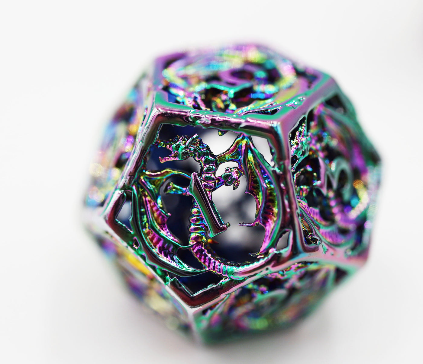 Dragon Essence: Mystic - Hollow Metal RPG Dice Set Metal Dice Foam Brain Games