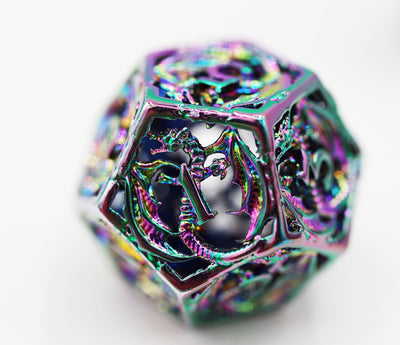 Dragon Essence: Mystic - Hollow Metal RPG Dice Set Metal Dice Foam Brain Games