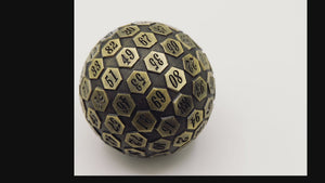 45mm Metal D100 - Bronze Metal Dice Foam Brain Games