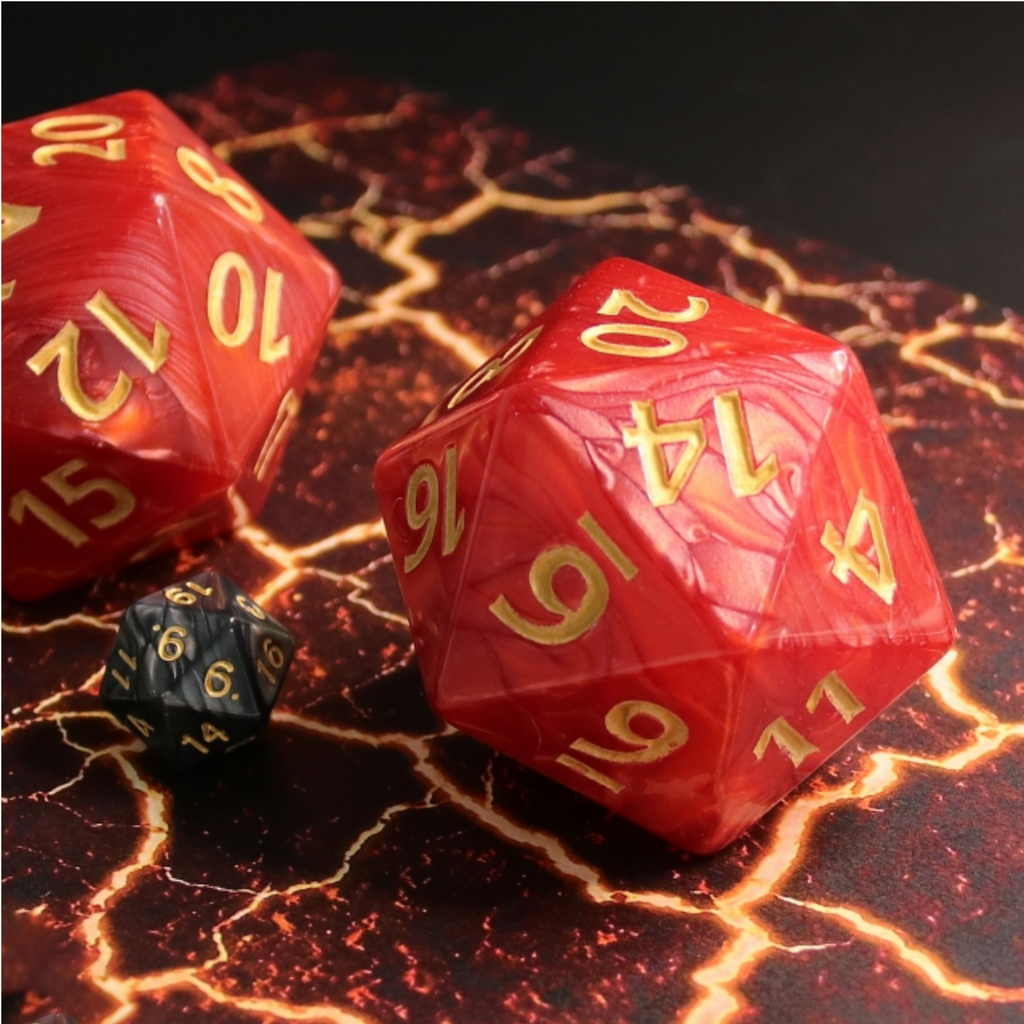 55mm Titan D20 - Red Pearl Plastic Dice Foam Brain Games