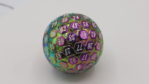 45mm Metal D100 - Burnt Opal Metal Dice Foam Brain Games