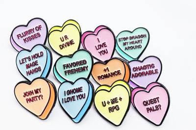 Mystery Loot: Candy Hearts 2 Metal Dice Foam Brain Games
