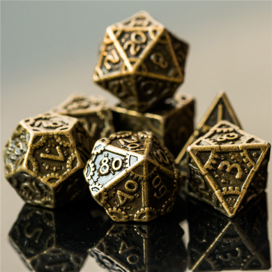 SteamPunk: Bronze - Metal RPG Dice Set Metal Dice Foam Brain Games