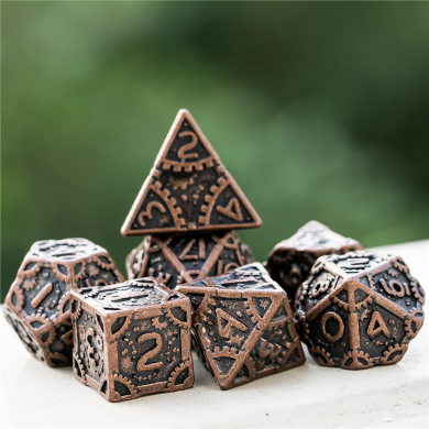 SteamPunk: Copper - Metal RPG Dice Set Metal Dice Foam Brain Games