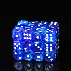 12 piece Pip D6s - Arctic Wind Plastic Dice Foam Brain Games