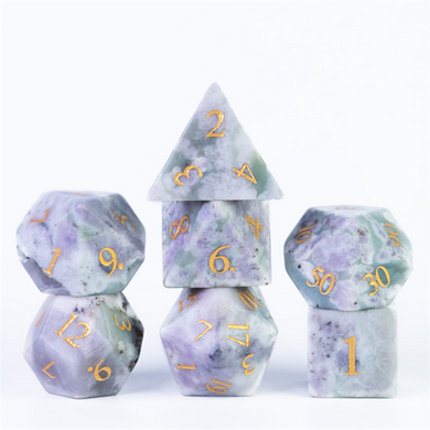 Auspicious Jade - Gemstone Engraved with Gold Stone Dice Foam Brain Games