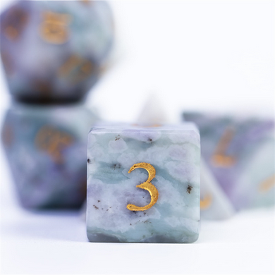 Auspicious Jade - Gemstone Engraved with Gold Stone Dice Foam Brain Games