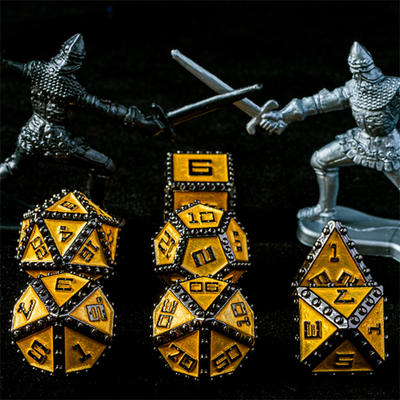 Brigandine Armor: Bannerless - Metal RPG Dice Set Metal Dice Foam Brain Games